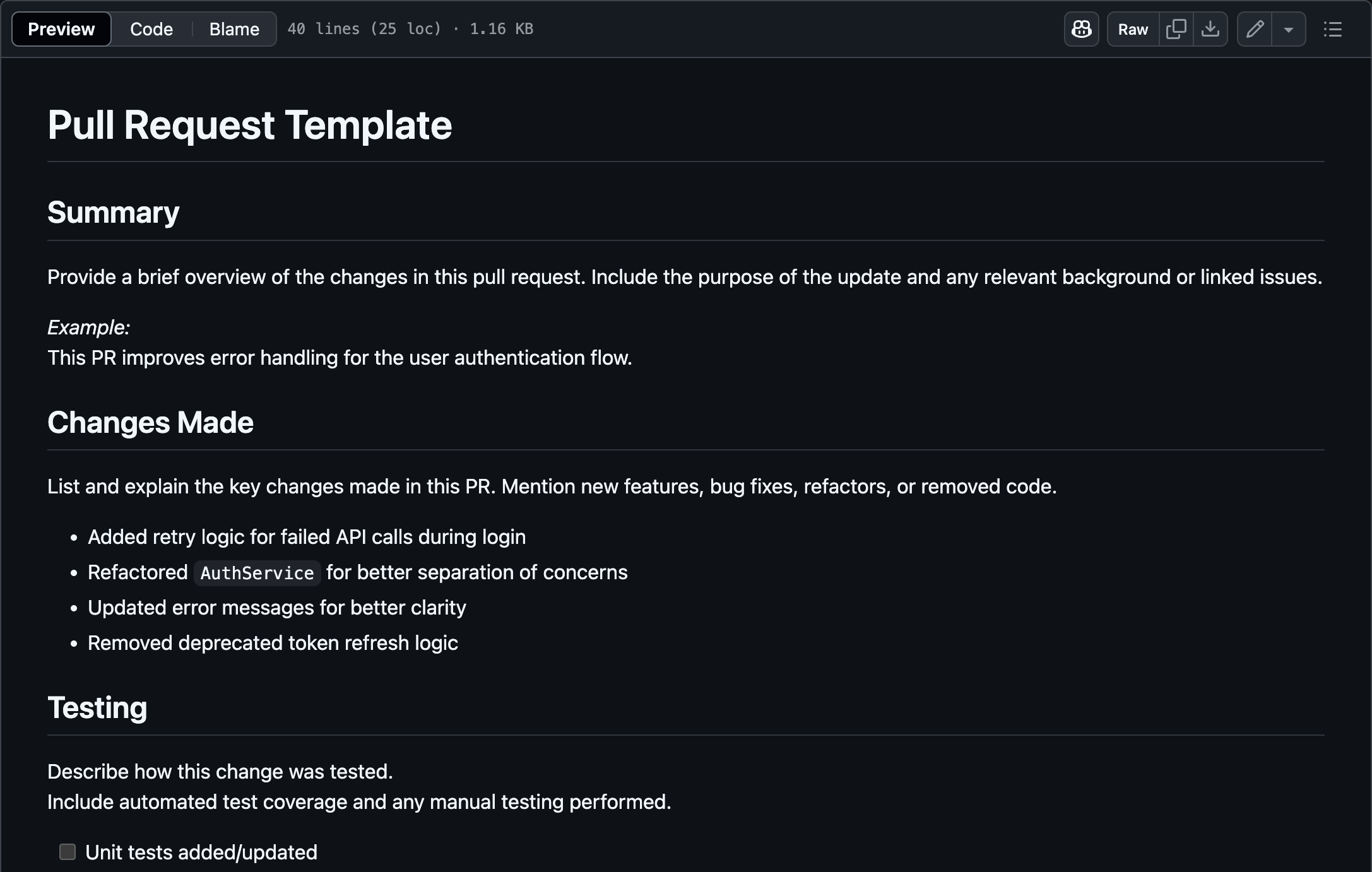 Pull Request Template