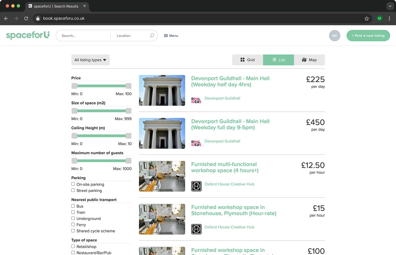SpaceforU Booking