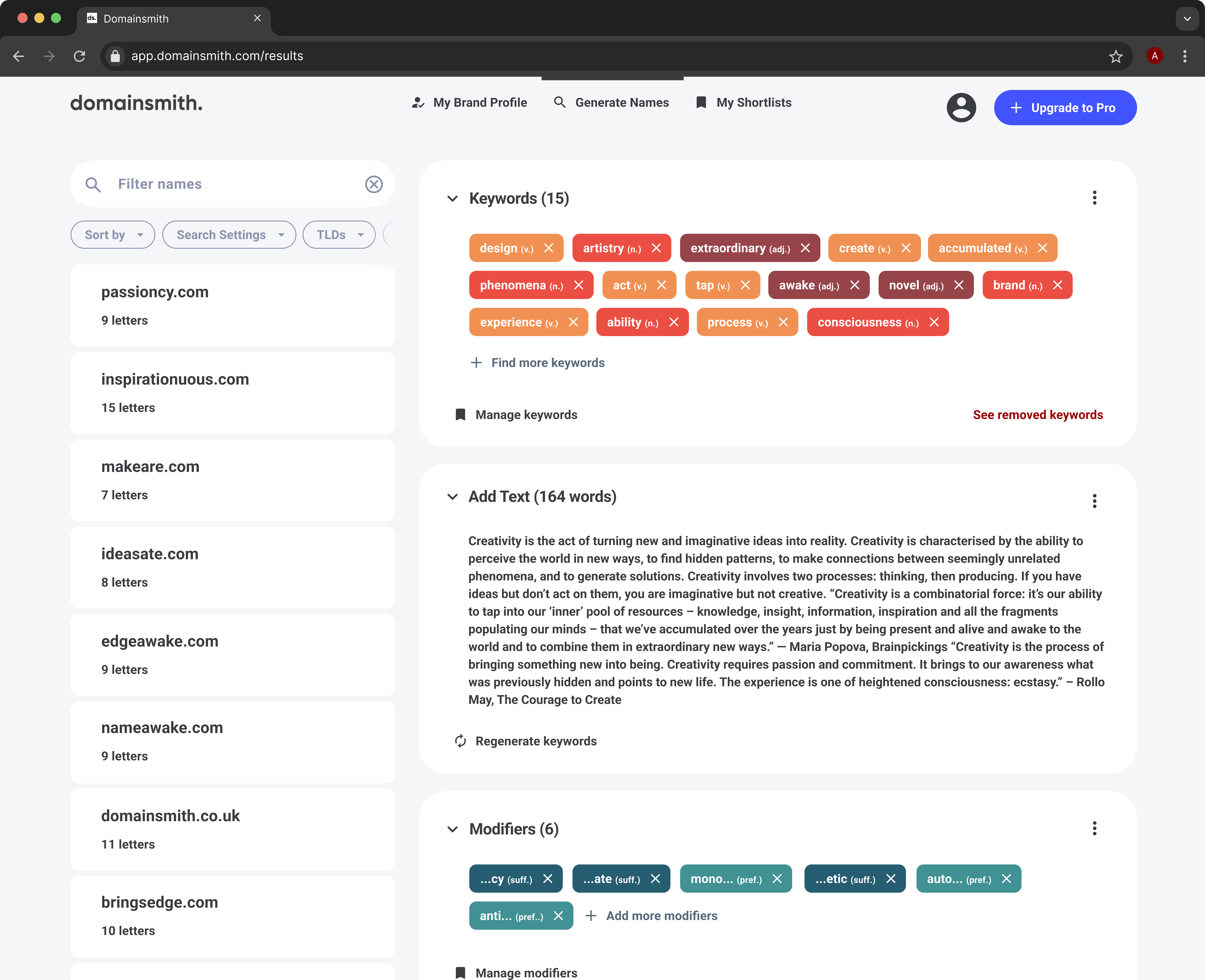 Domainsmith UI